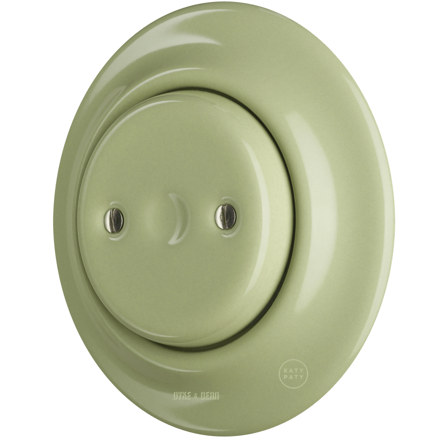 PORCELAIN WALL END PLUG SOCKET MOSS GREEN - DYKE & DEAN