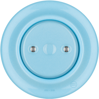 PORCELAIN WALL END PLUG SOCKET PASTEL BLUE - DYKE & DEAN