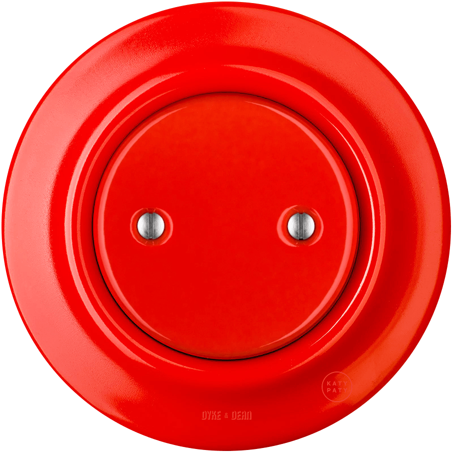 PORCELAIN WALL END PLUG SOCKET RED - DYKE & DEAN