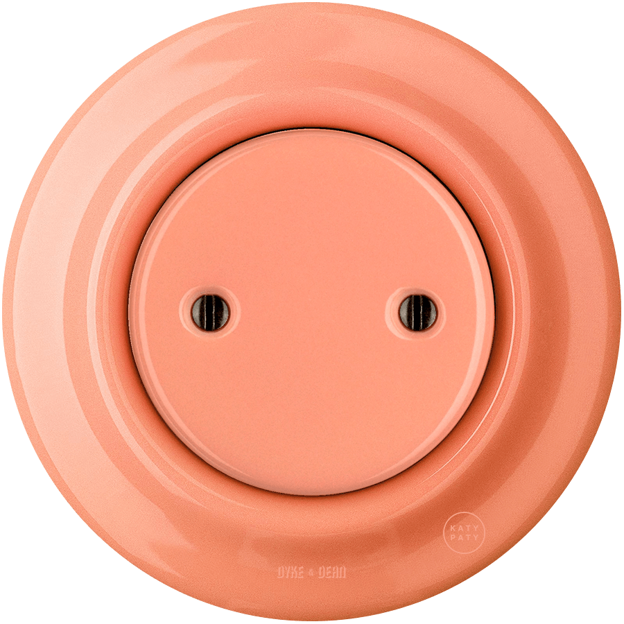 PORCELAIN WALL END PLUG SOCKET SALMON - DYKE & DEAN