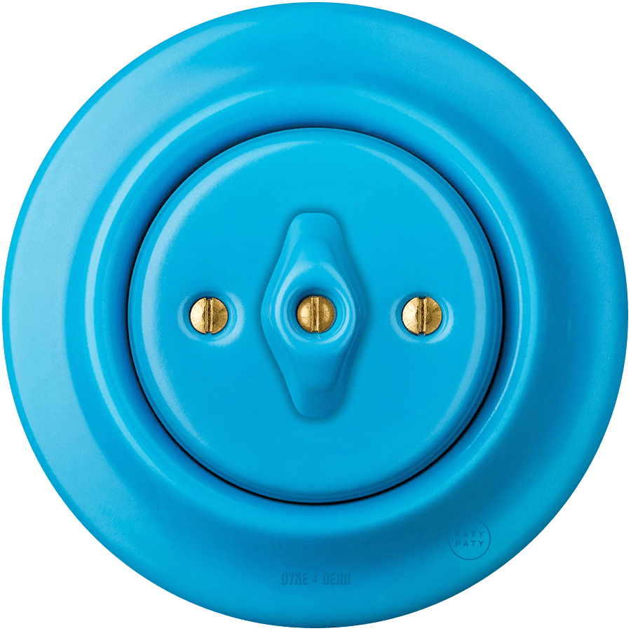 PORCELAIN WALL LIGHT SWITCH AZURE ROTARY - DYKE & DEAN