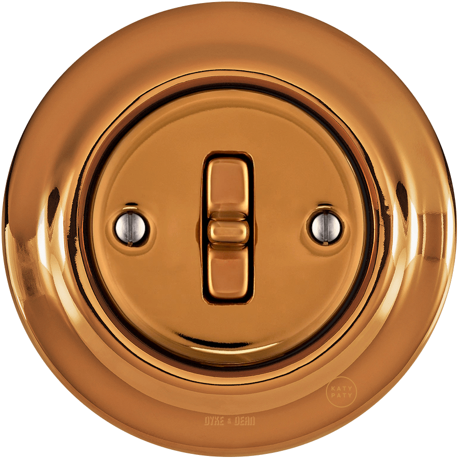 PORCELAIN WALL LIGHT SWITCH BRONZE TOGGLE - DYKE & DEAN