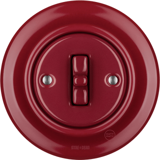 PORCELAIN WALL LIGHT SWITCH BURGUNDY TOGGLE - DYKE & DEAN
