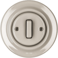 Cappuccino porcelain wall light switch with slim button by Katy Paty