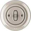 PORCELAIN WALL LIGHT SWITCH CAPPUCCINO TOGGLE - DYKE & DEAN
