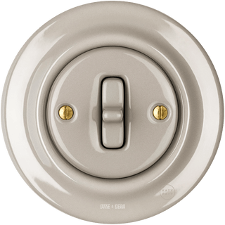 PORCELAIN WALL LIGHT SWITCH CAPPUCCINO TOGGLE - DYKE & DEAN