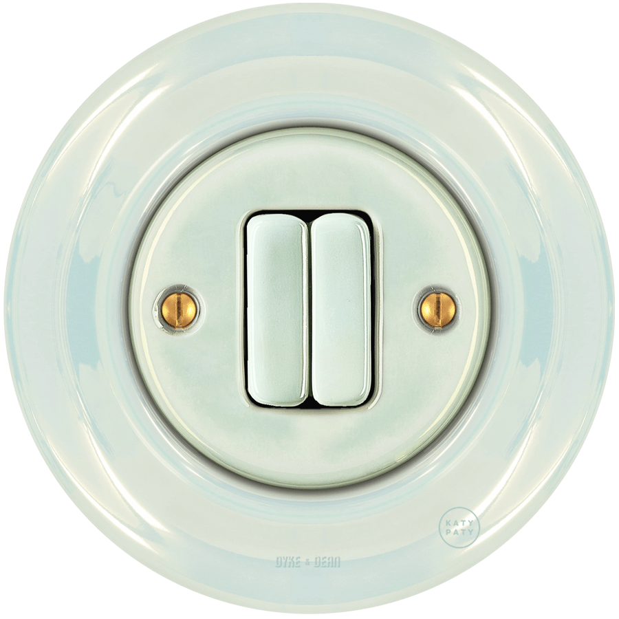 PORCELAIN WALL LIGHT SWITCH CONCHA DOUBLE - DYKE & DEAN