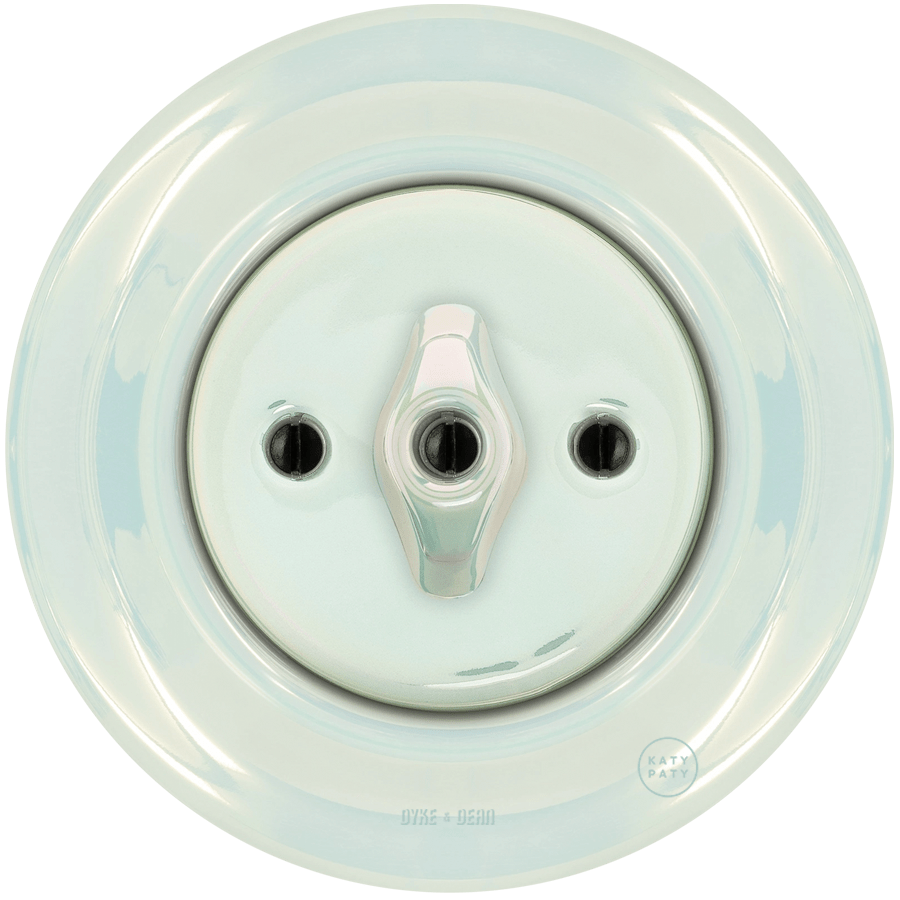 PORCELAIN WALL LIGHT SWITCH CONCHA ROTARY - DYKE & DEAN