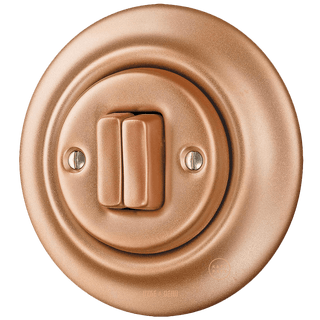 PORCELAIN WALL LIGHT SWITCH COPPER DOUBLE - DYKE & DEAN