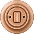 PORCELAIN WALL LIGHT SWITCH COPPER DOUBLE - DYKE & DEAN