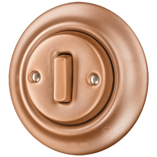 PORCELAIN WALL LIGHT SWITCH COPPER SLIM BUTTON - DYKE & DEAN