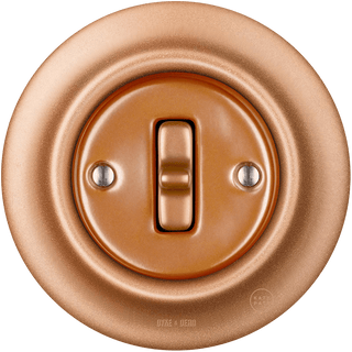 PORCELAIN WALL LIGHT SWITCH COPPER TOGGLE - DYKE & DEAN