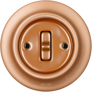 PORCELAIN WALL LIGHT SWITCH COPPER TOGGLE - DYKE & DEAN