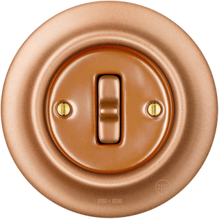 PORCELAIN WALL LIGHT SWITCH COPPER TOGGLE - DYKE & DEAN