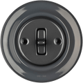 PORCELAIN WALL LIGHT SWITCH DARK GREY TOGGLE - DYKE & DEAN