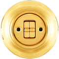 PORCELAIN WALL LIGHT SWITCH GOLD 2 TOGGLE - DYKE & DEAN