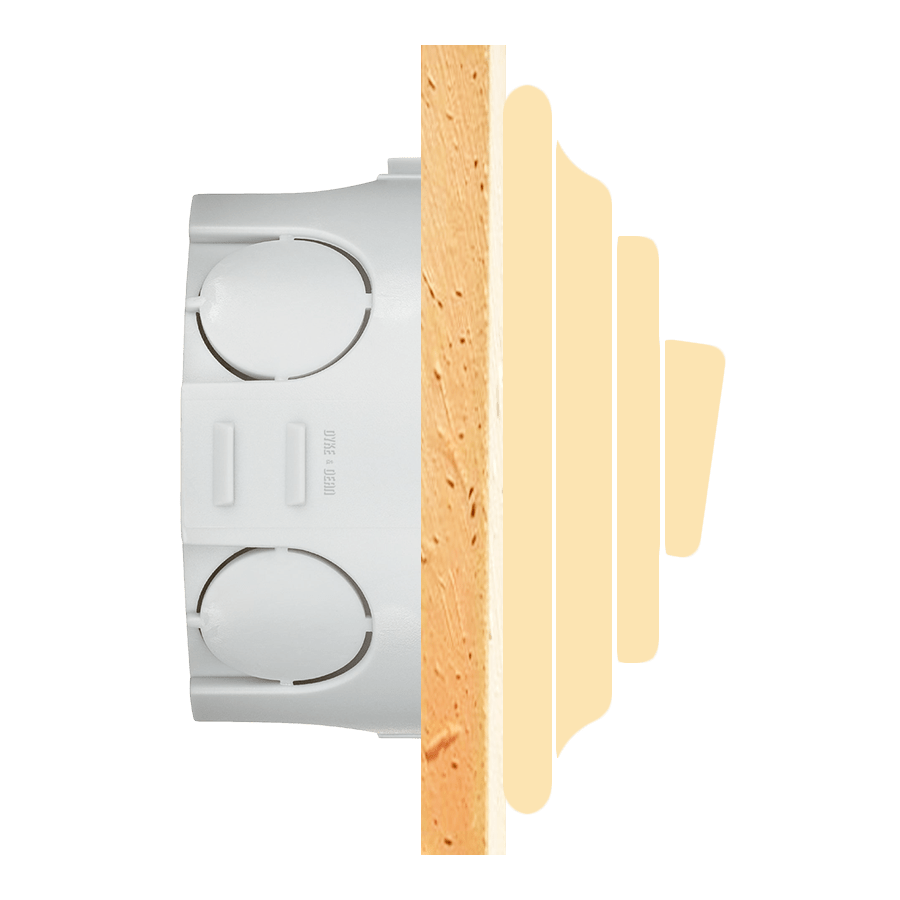 PORCELAIN WALL LIGHT SWITCH GOLD ROTARY - DYKE & DEAN