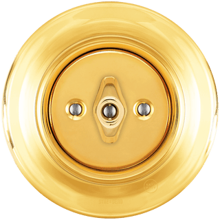 PORCELAIN WALL LIGHT SWITCH GOLD ROTARY - DYKE & DEAN