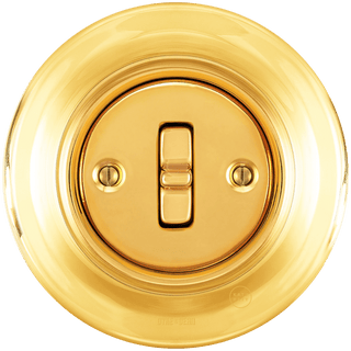 PORCELAIN WALL LIGHT SWITCH GOLD TOGGLE - DYKE & DEAN