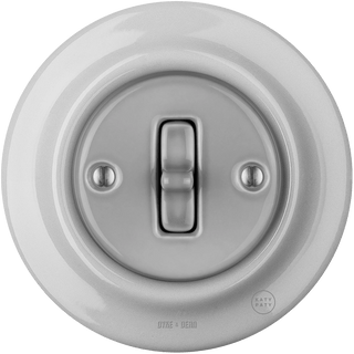 PORCELAIN WALL LIGHT SWITCH GREY TOGGLE - DYKE & DEAN