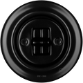 PORCELAIN WALL LIGHT SWITCH MATT BLACK 2 TOGGLE - DYKE & DEAN