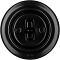 PORCELAIN WALL LIGHT SWITCH MATT BLACK TOGGLE - DYKE & DEAN