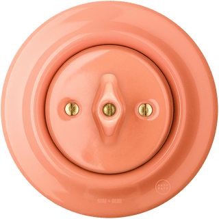 PORCELAIN WALL LIGHT SWITCH SALMON ROTARY - DYKE & DEAN