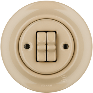 PORCELAIN WALL LIGHT SWITCH SAND 2 TOGGLE - DYKE & DEAN