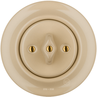 PORCELAIN WALL LIGHT SWITCH SAND ROTARY - DYKE & DEAN
