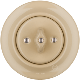 PORCELAIN WALL LIGHT SWITCH SAND ROTARY - DYKE & DEAN