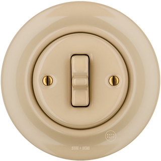 PORCELAIN WALL LIGHT SWITCH SAND TOGGLE - DYKE & DEAN