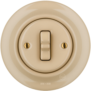 PORCELAIN WALL LIGHT SWITCH SAND TOGGLE - DYKE & DEAN