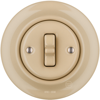 PORCELAIN WALL LIGHT SWITCH SAND TOGGLE - DYKE & DEAN