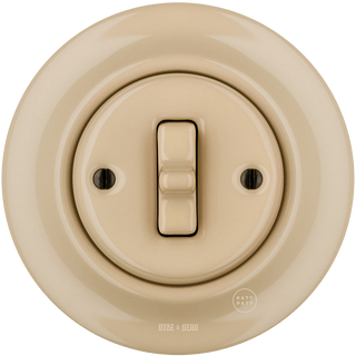 PORCELAIN WALL LIGHT SWITCH SAND TOGGLE - DYKE & DEAN