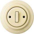 PORCELAIN WALL LIGHT SWITCH VANILLA SLIM BUTTON - DYKE & DEAN