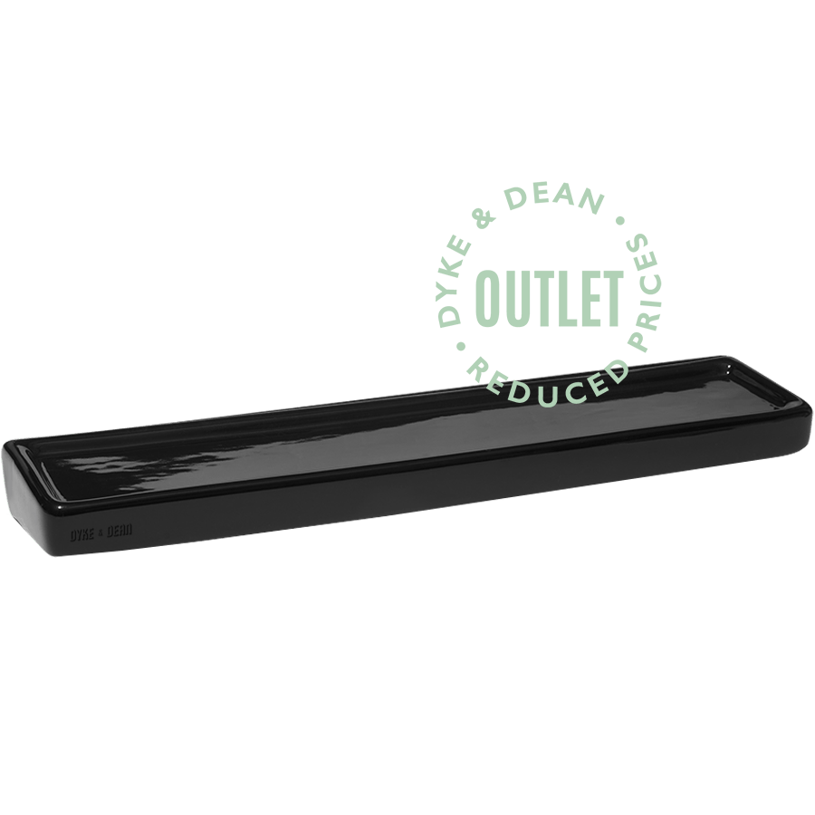 PORCELAIN WALL SHELF LARGE BLACK OUTLET - DYKE & DEAN