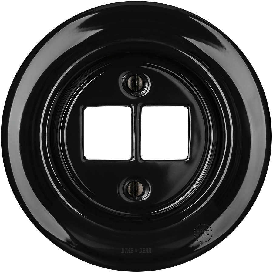 PORCELAIN WALL SOCKET BLACK PC/USB - DYKE & DEAN