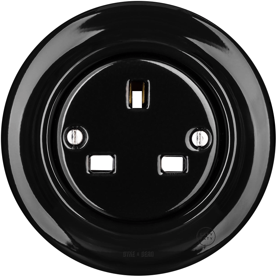 PORCELAIN WALL SOCKET BLACK UK - DYKE & DEAN