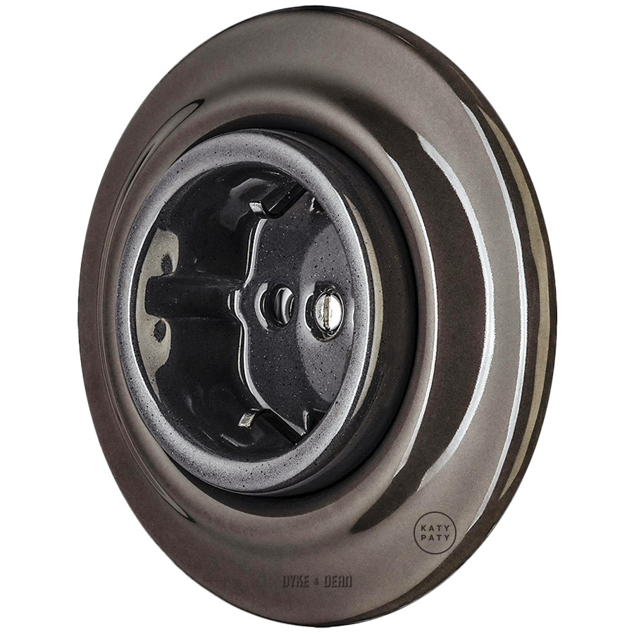 PORCELAIN WALL SOCKET BROWN SCHUKO - DYKE & DEAN