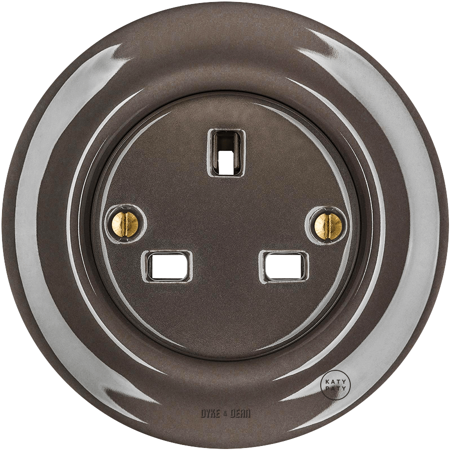 PORCELAIN WALL SOCKET BROWN UK - DYKE & DEAN