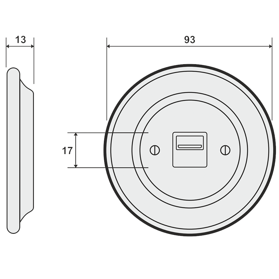 PORCELAIN WALL SOCKET BURGUNDY HDMI - DYKE & DEAN