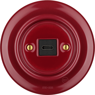 PORCELAIN WALL SOCKET BURGUNDY USB-C - DYKE & DEAN