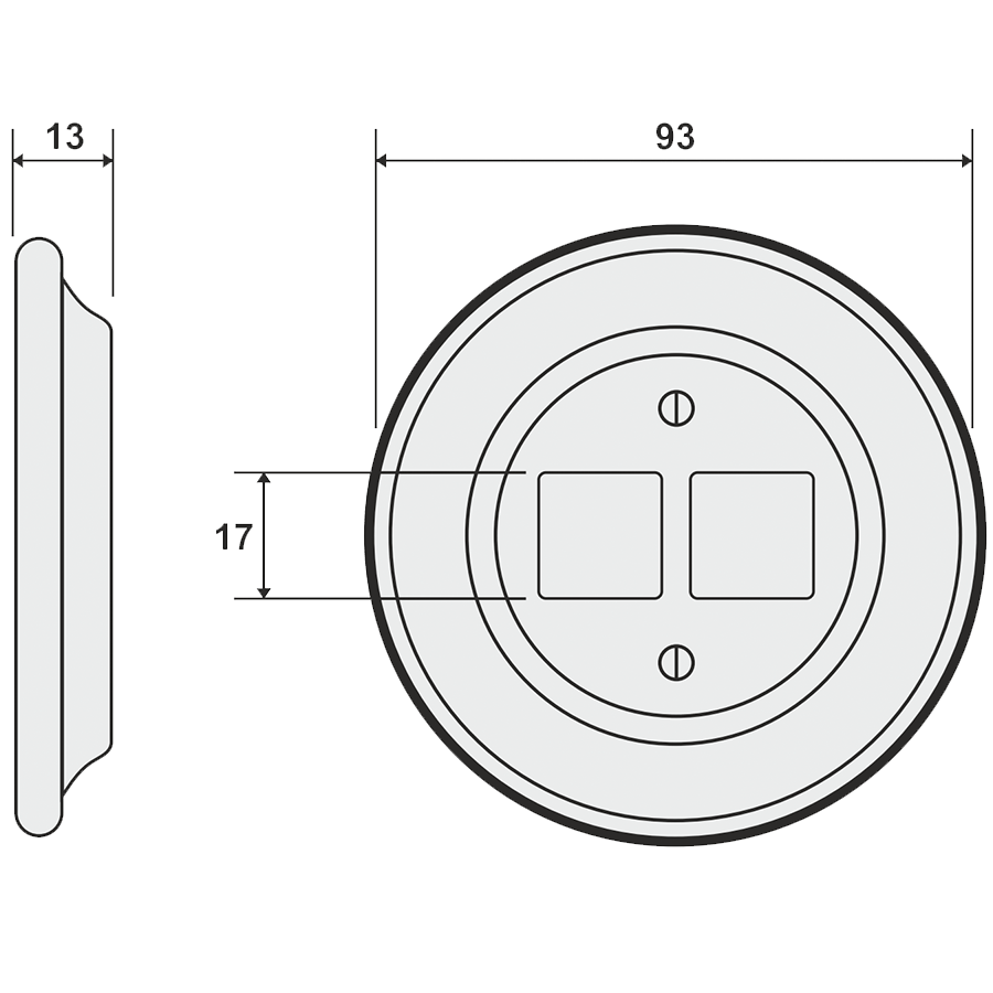 PORCELAIN WALL SOCKET CHROME PC/USB - DYKE & DEAN