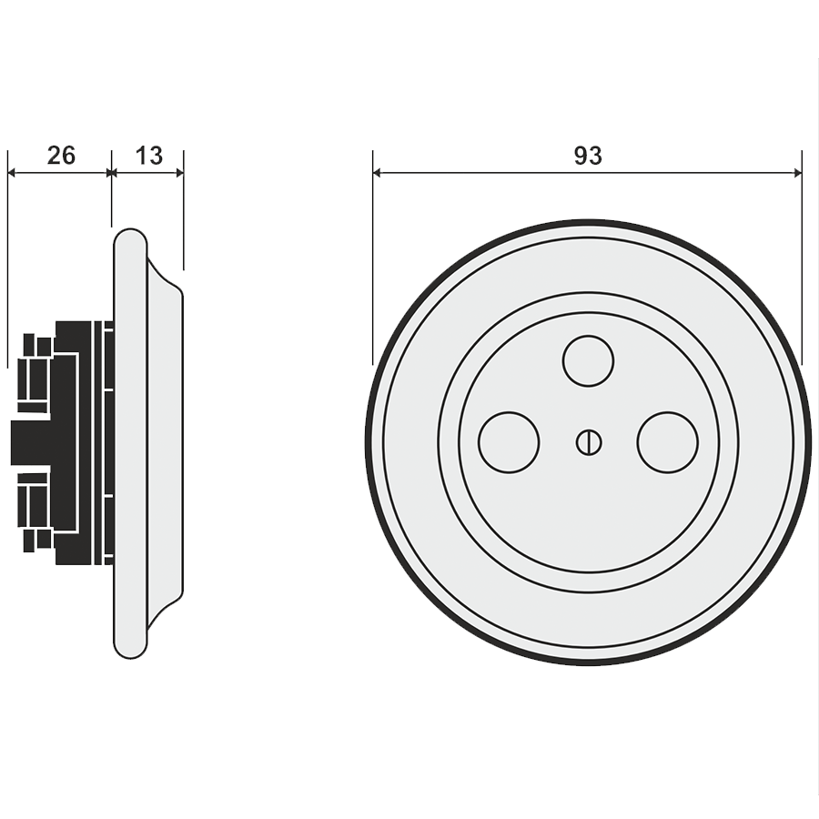 PORCELAIN WALL SOCKET CHROME TV ANTENNA - DYKE & DEAN