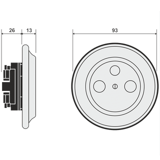 PORCELAIN WALL SOCKET CHROME TV ANTENNA - DYKE & DEAN