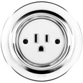 PORCELAIN WALL SOCKET CHROME USA 15 AMP - DYKE & DEAN