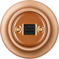 Copper porcelain HDMI wall socket by Katy Paty