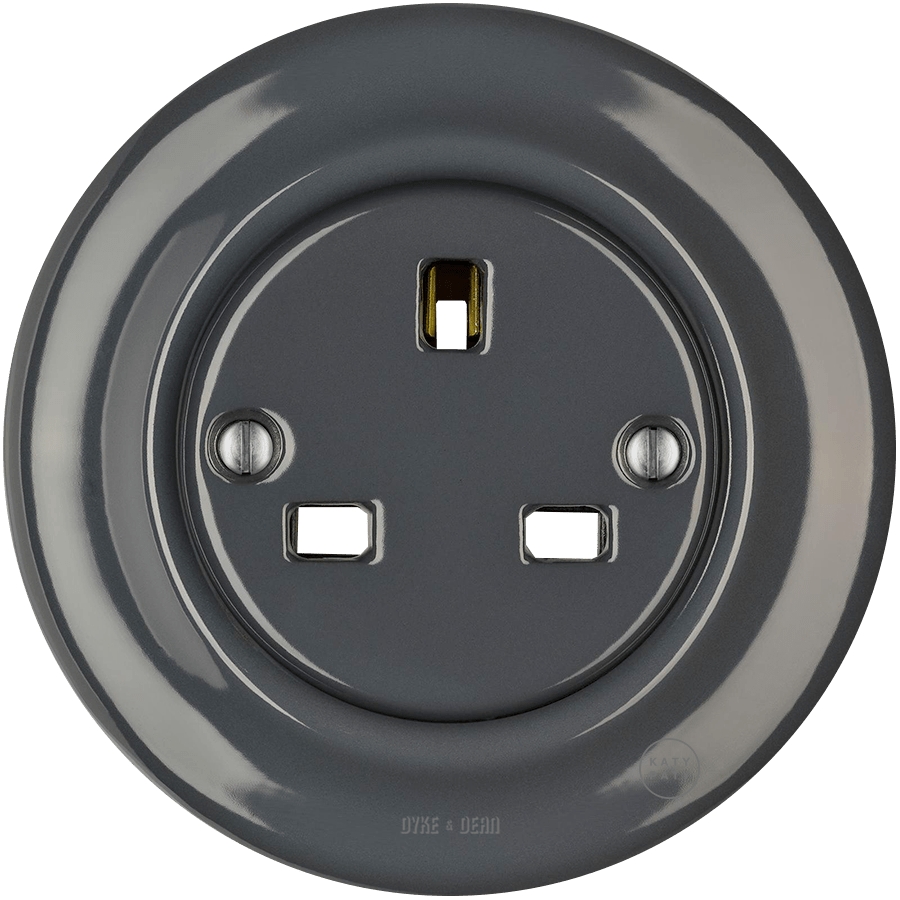PORCELAIN WALL SOCKET DARK GREY UK - DYKE & DEAN