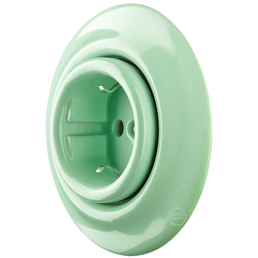 PORCELAIN WALL SOCKET MINT SCHUKO - DYKE & DEAN