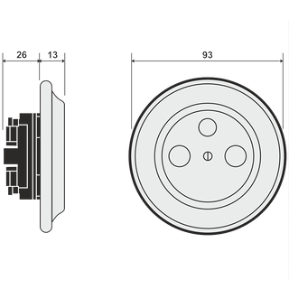 PORCELAIN WALL SOCKET MINT TV ANTENNA - DYKE & DEAN